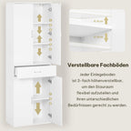 Aktenschrank Büroschrank für Büro mit Schublade und Türen 60x180x34 cm weiß Büromöbel Stauraum