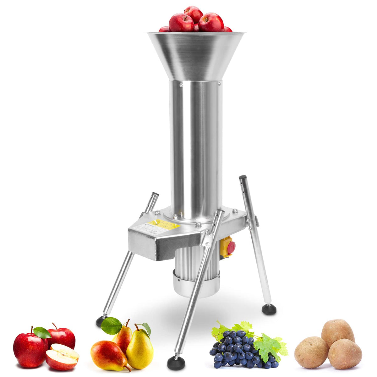 Obsthäcksler Edelstahl 1100W 2800rpm Motor elektrisch für Obst Beeren Kartoffeln Rübenmühle müheloses Hacken