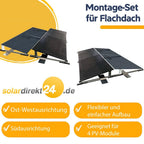 Solar Halterung Flachdach Ballast Montageset Dachbefestigung für 4 Solarmodule Photovoltaik