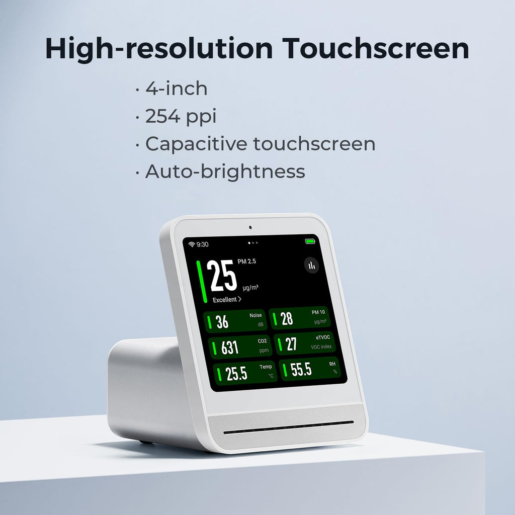 Air Quality Monitor Gen 2 Indoor Detects PM2.5 CO2 PM10 Noise Temperature Humidity Upgraded Alarm Clock Tester