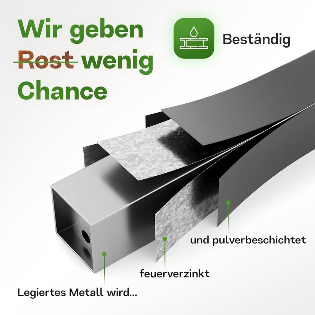 Kaminholzregal Außen XXXL 186x105x185cm 3,45m³ Metallrahmen 30x30mm Metalldach feuerverzinkt Wetterschutzplane
