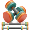 2 in 1 Set Stahl verstellbare Kurzhanteln und Langhanteln 10 kg 2er Set Fitness Hantelset für Heimtraining