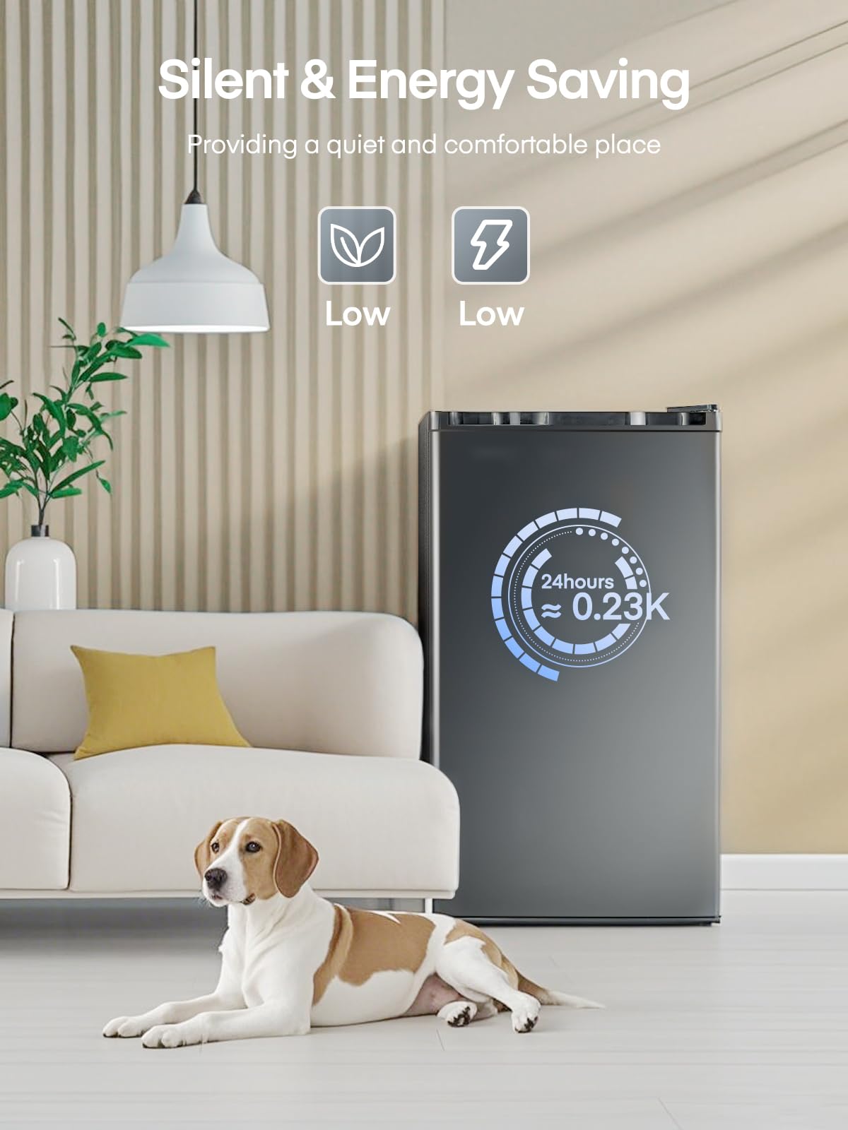 90L Mini Kühlschrank mit Gefrierfach Gemüsefach Schlafzimmer 7 Stufen Thermostat Leise Schwarz Energieklasse E