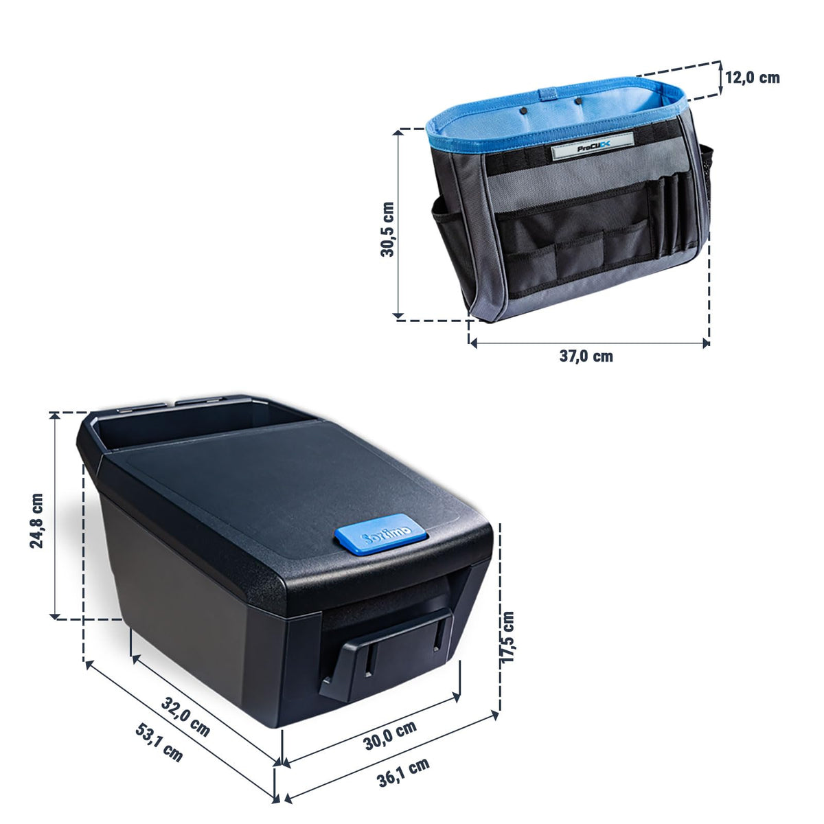 AutoAssistent Office Organizer Set Schwarz Blau Grau für Fahrzeug und Büro Ordnungssystem Aufbewahrung