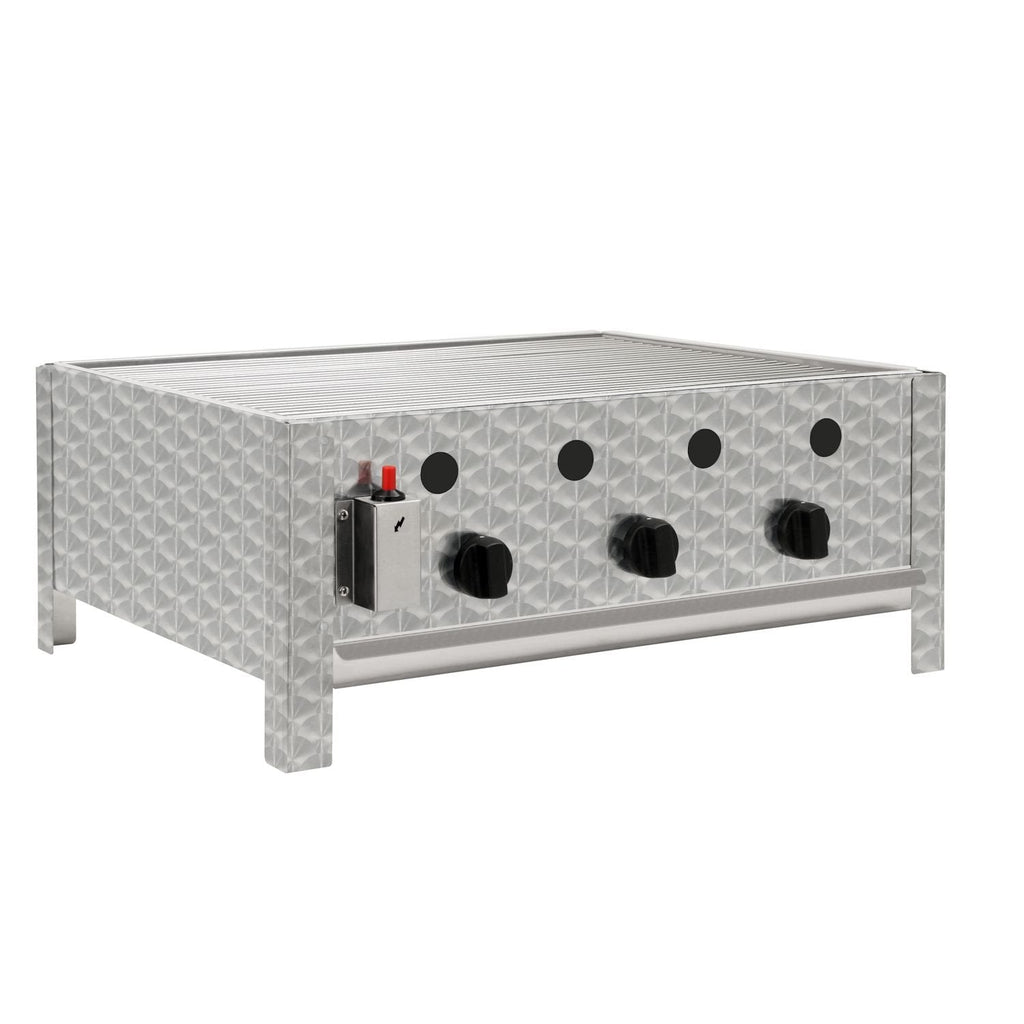 Edelstahl Gastrobräter 3 flammig B 64 x T 52 x H 27 cm Gastrogasgrill Wurstbrater Tischgrill Gastrogrill