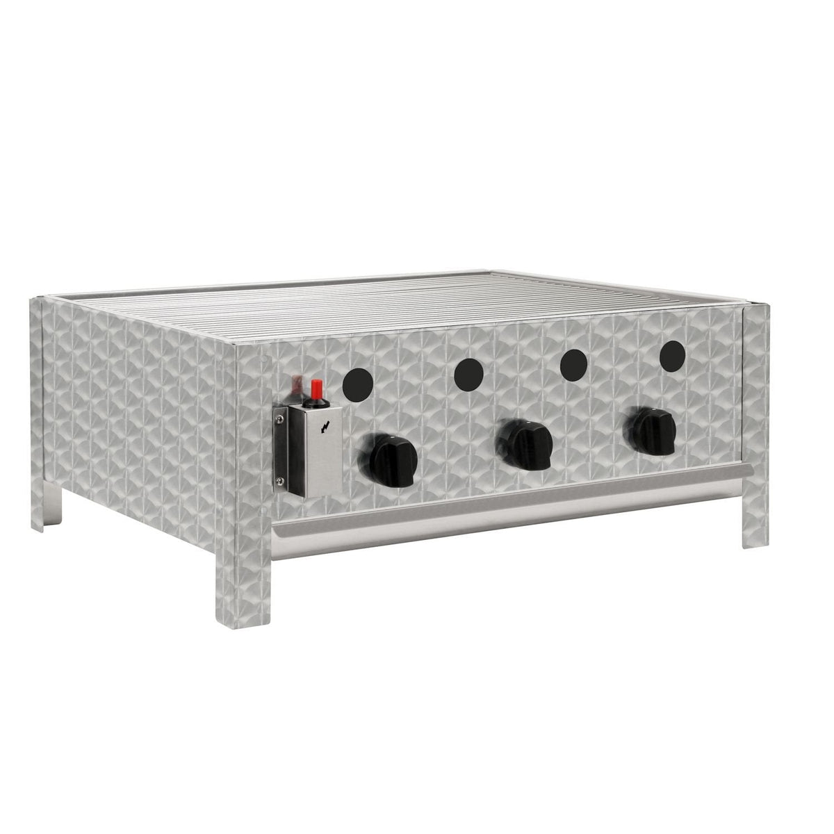 Edelstahl Gastrobräter 3 flammig B 64 x T 52 x H 27 cm Gastrogasgrill Wurstbrater Tischgrill Gastrogrill