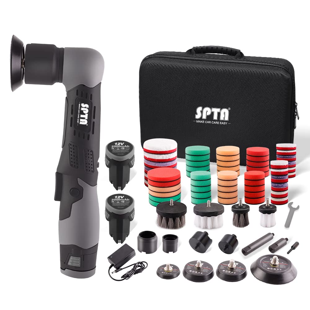 12V Mini Exzenter Poliermaschine LD104DE-V2 25 50 80 mm Polierteller Polierschwamm Wollscheibe für Auto Möbel