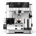 Luxe Premier 3 in 1 Kaffeemaschine mit Mahlwerk und Aufschäumer Silber für Espresso Latte Cappuccino