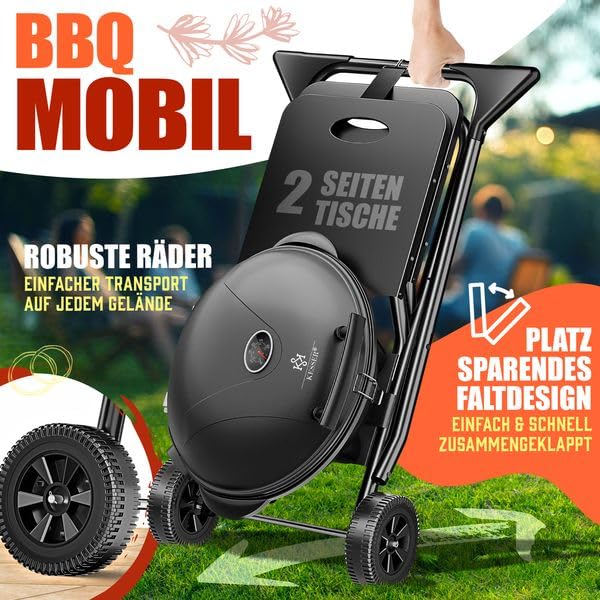 Elektrogrill 2 in 1 Tischgrill Standgrill Deckel Standfuß 2400 Watt faltbar Thermostat Antihaftbeschichtung