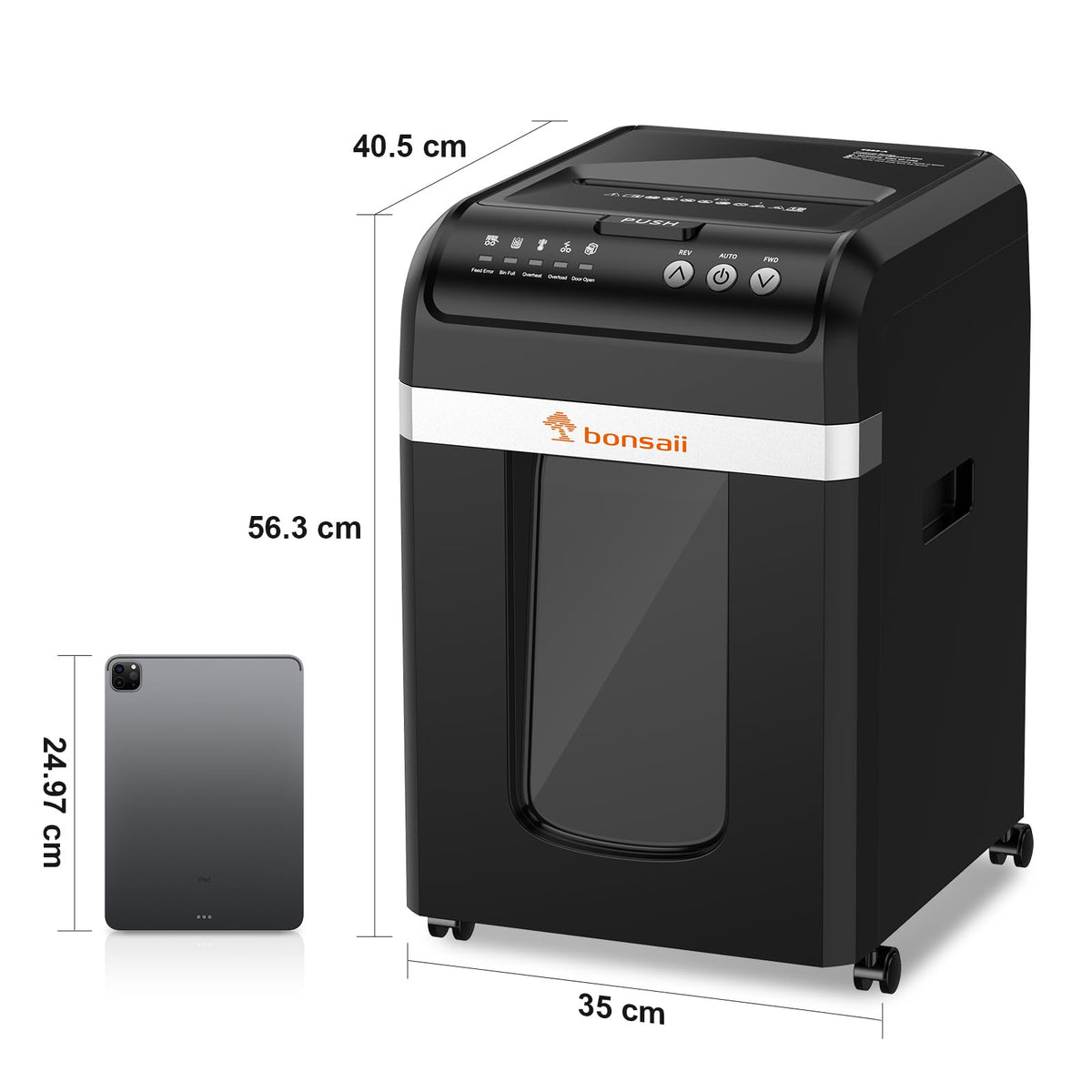 Auto Feed Aktenvernichter für Büro und Home Office 200 Blatt P4 Mikroschnitt Schwarz Papierschredder