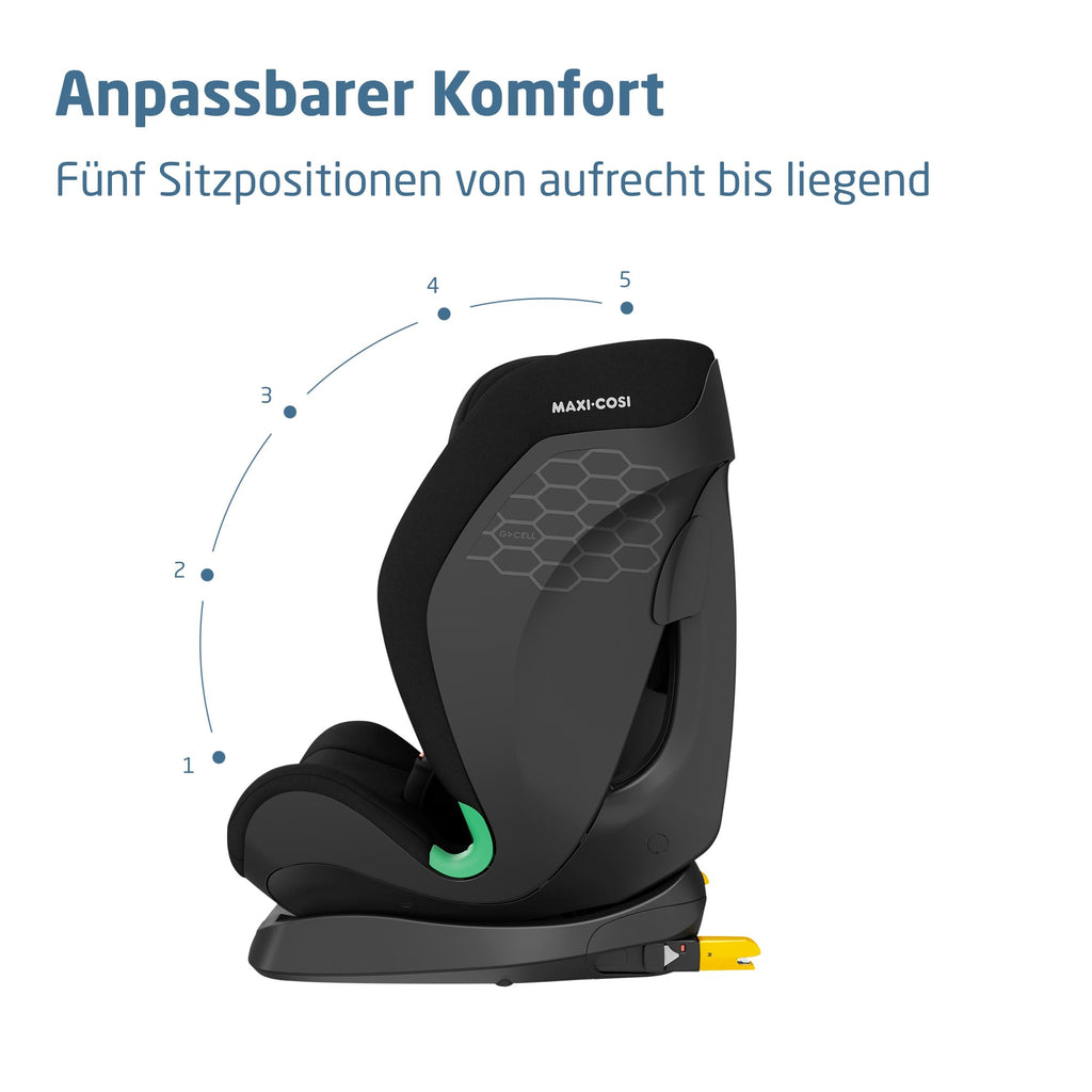 Titan S Comfort iSize Kindersitz 76 bis 150 cm mitwachsend ISOFIX 15 Monate bis 12 Jahre 13 Kopfstützen Black