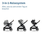 Zelia Select Trio Kinderwagen 3in1 mit Kindersitz 0 bis 4 Jahre 22 kg faltbar wendbar CabrioFix S iSize Grau