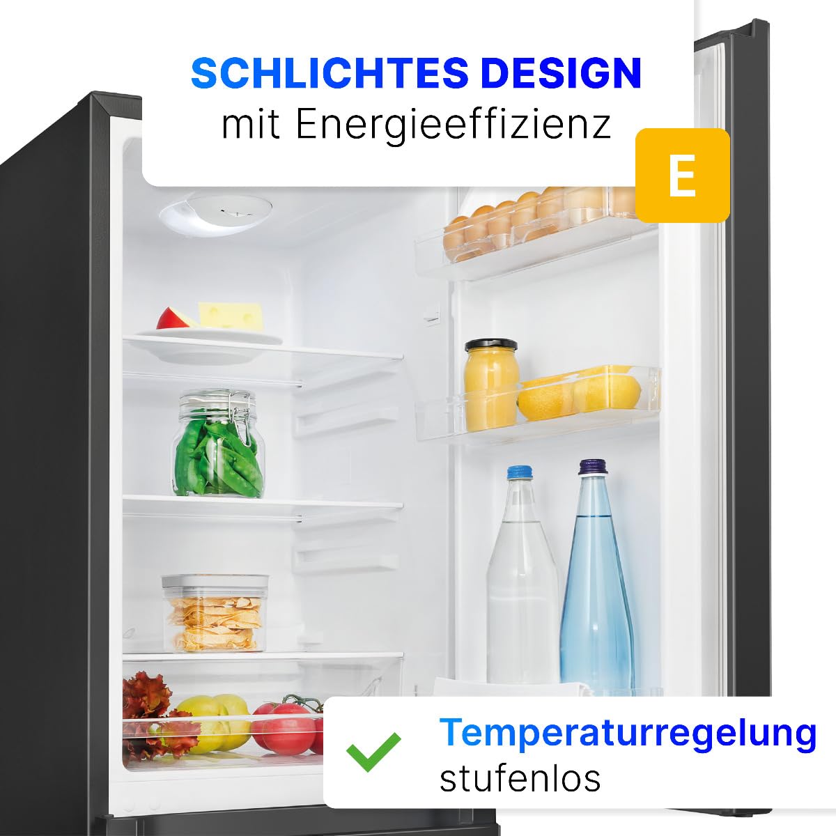 Kühlgefrierkombination 143cm 175L Energieklasse E leise 39 dB Türanschlag wechselbar KG 320.2 six