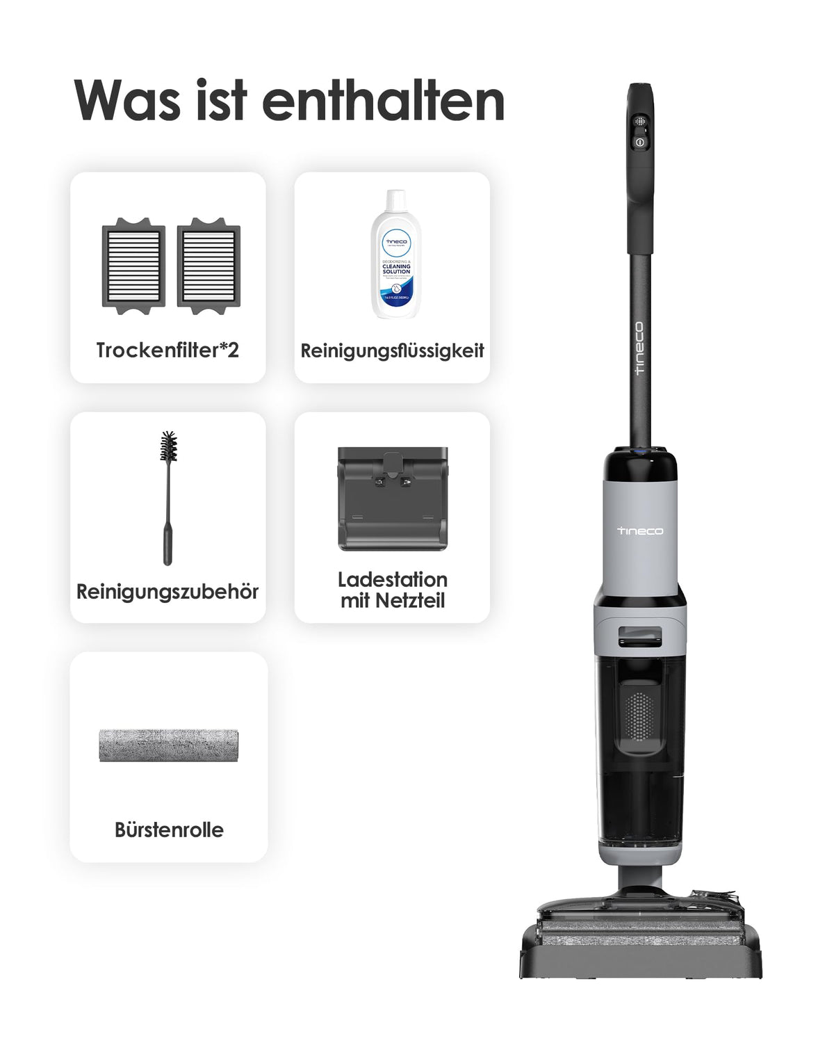 Floor ONE i5 Stretch Nass Trockensauger Wischsauger 180 Grad Lay Flat Anti Tangle für Hartböden