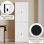 Aktenschrank Büroschrank für Büro mit Schublade und Türen 60x180x34 cm weiß Büromöbel Stauraum