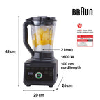 PowerBlend 9 JB9040BK Hochleistungsstandmixer 1600 Watt 2 l Tritanbehälter 18 Programme 10 Stufen Schwarz