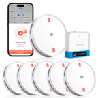 Vernetzter Matter Rauchmelder WLAN Feuermelder mit MSH450 Hub für Smart Home Alarm App Steuerung