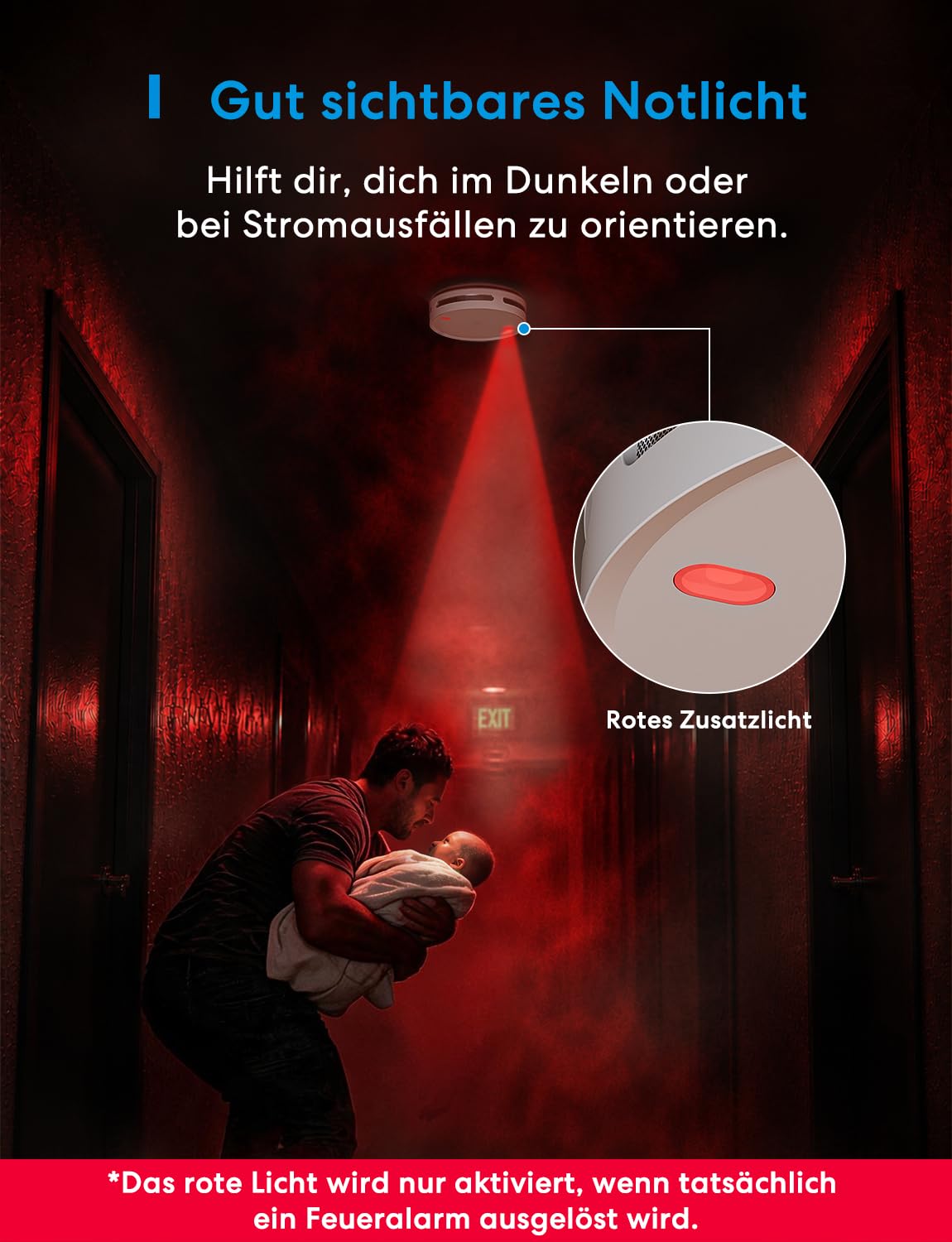 Vernetzter Matter Rauchmelder WLAN Feuermelder mit MSH450 Hub für Smart Home Alarm App Steuerung