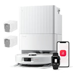 QV 35A Set Saugroboter mit Wischfunktion und 8.000 Pa Saugkraft für Teppiche und Hartböden