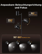 3 Flammen LED Stehlampe RGBWW Farbwechsel Fokus verstellbar Stehleuchte 1500lm Energieklasse G