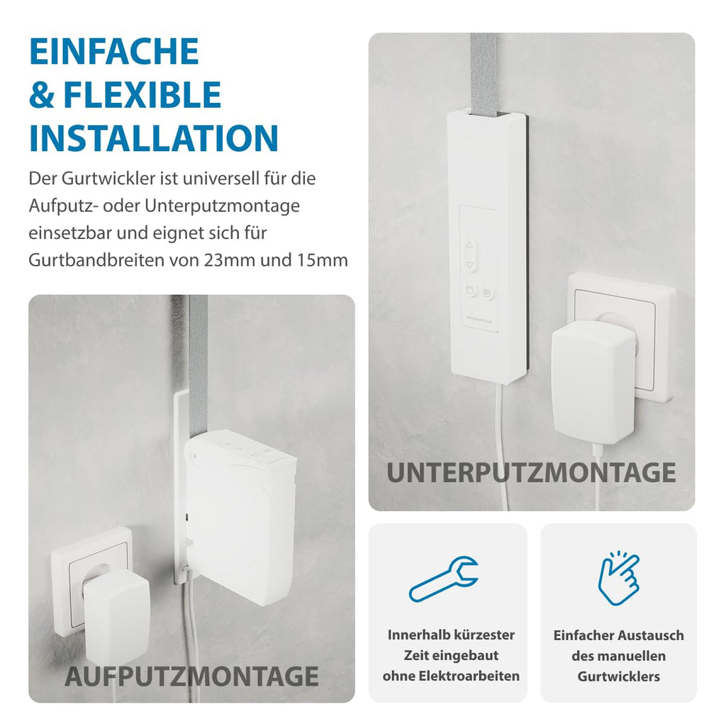 Universal Gurtwickler smart elektrischer Rollladen Gurtwickler für Rollläden mit smarter Steuerung für Zuhause
