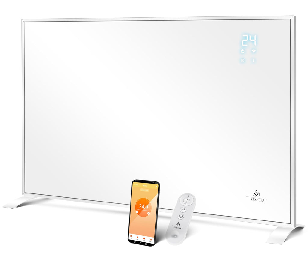 Infrarotheizung 540W energiesparend Standgerät und Wandmontage mit Fernbedienung Thermostat App Steuerung
