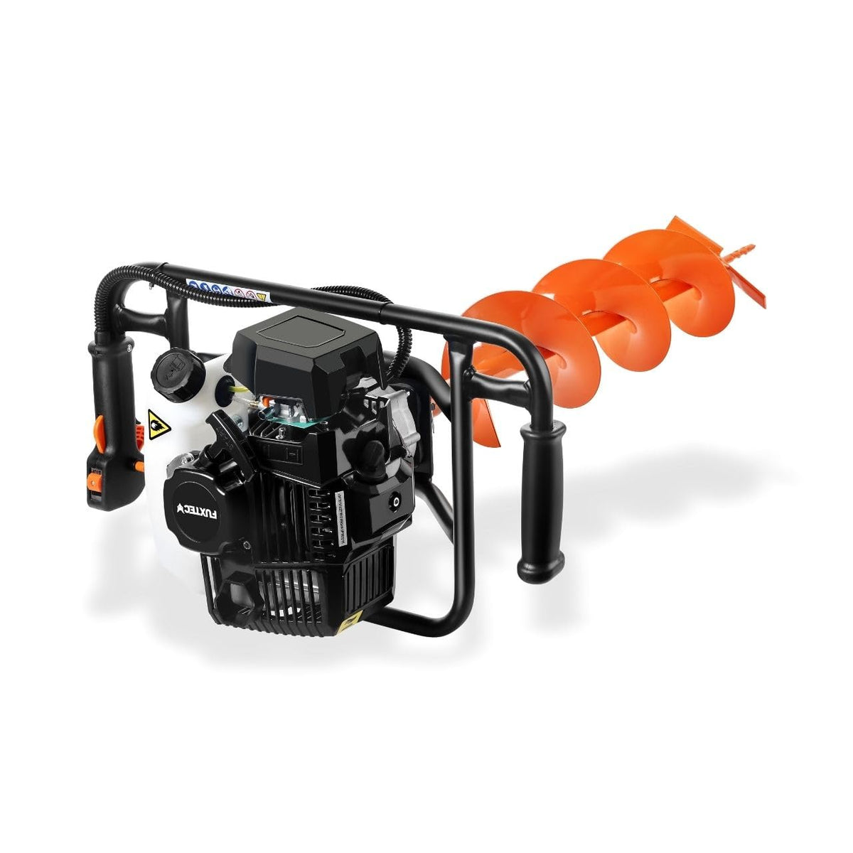 Erdlochbohrer FX-EB143ECO mit 2 Bohraufsätzen 42,7 cm³ 2 Takt Motor 100/150 mm Bohrer Fliehkraftkupplung