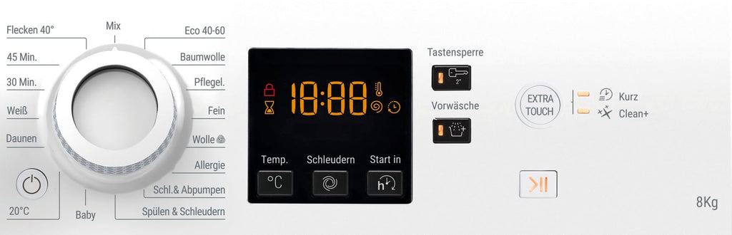 WAM 814 A Waschmaschine Frontlader 8 kg Energieklasse A Anti Allergie AutoClean Flecken 40° Startzeitvorwahl