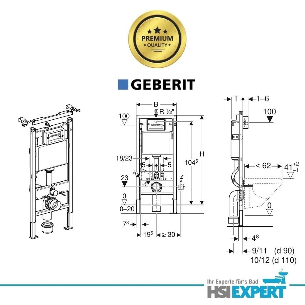 458103001 Montageelement Duofix Basic für Wand WC mit Spülkasten UP100 112 cm Kunststoff Blau Weiß