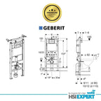 458103001 Montageelement Duofix Basic für Wand WC mit Spülkasten UP100 112 cm Kunststoff Blau Weiß