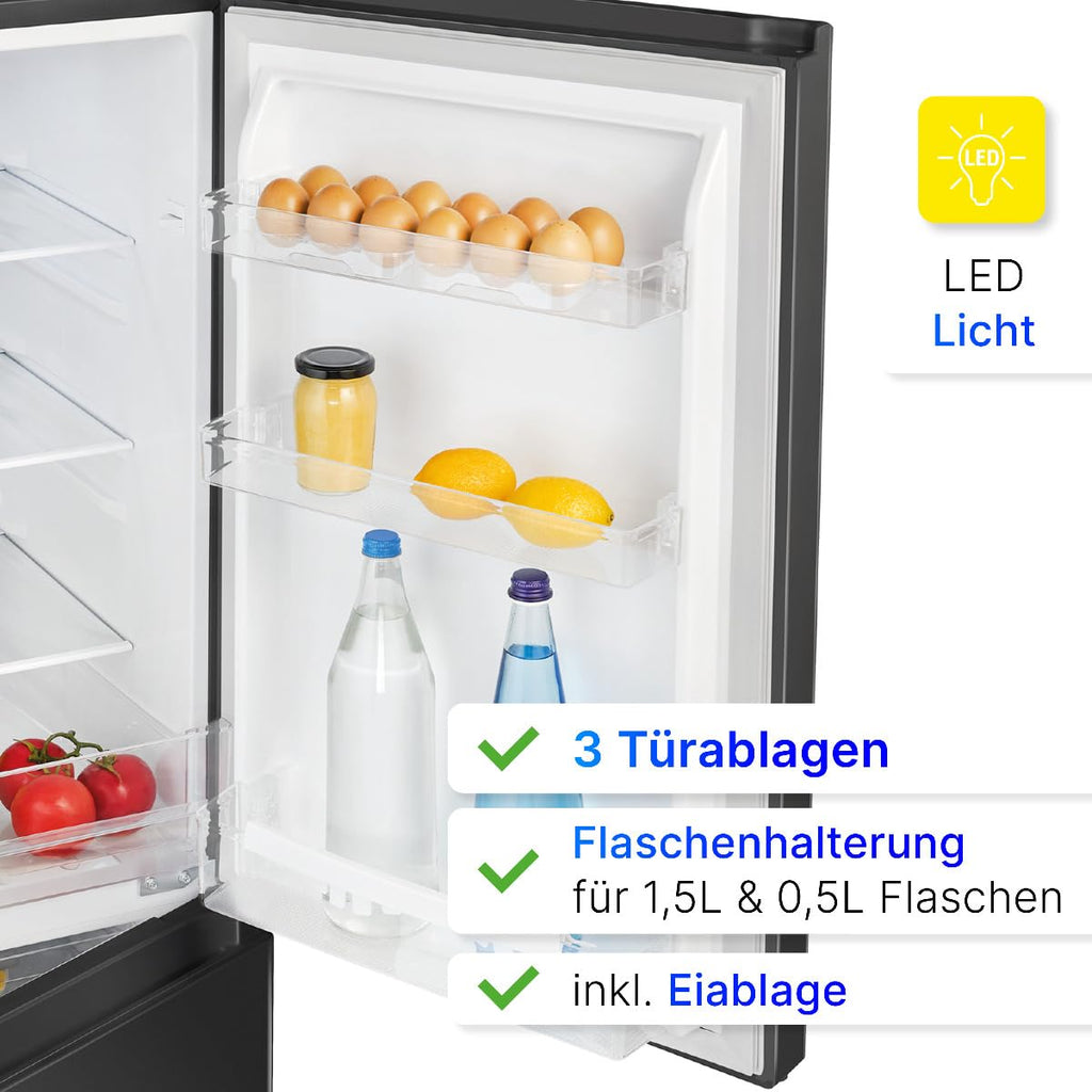 Kühlgefrierkombination 143cm 175L Energieklasse E leise 39 dB Türanschlag wechselbar KG 320.2 six