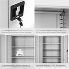 Aktenschrank 180x90x40 cm abschließbarer Büroschrank aus Stahl 2 Türen 5 höhenverstellbare Einlegeböden grau