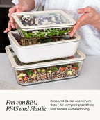Frischhaltedosen Glas Set 8 teilig mit Deckel BPA frei luftdicht mikrowellengeeignet ofenfest für Meal Prep