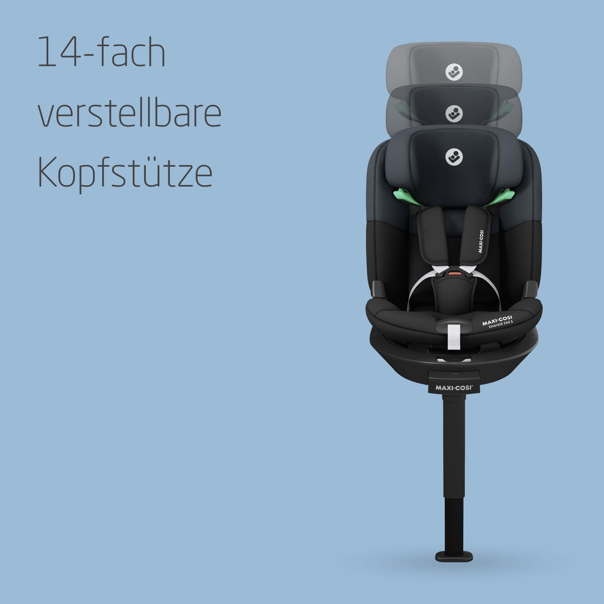 Emerald 360 S iSize Autositz 360 Grad drehbar 0 bis 12 Jahre 40 bis 150 cm 4 Liegepositionen G CELL Black