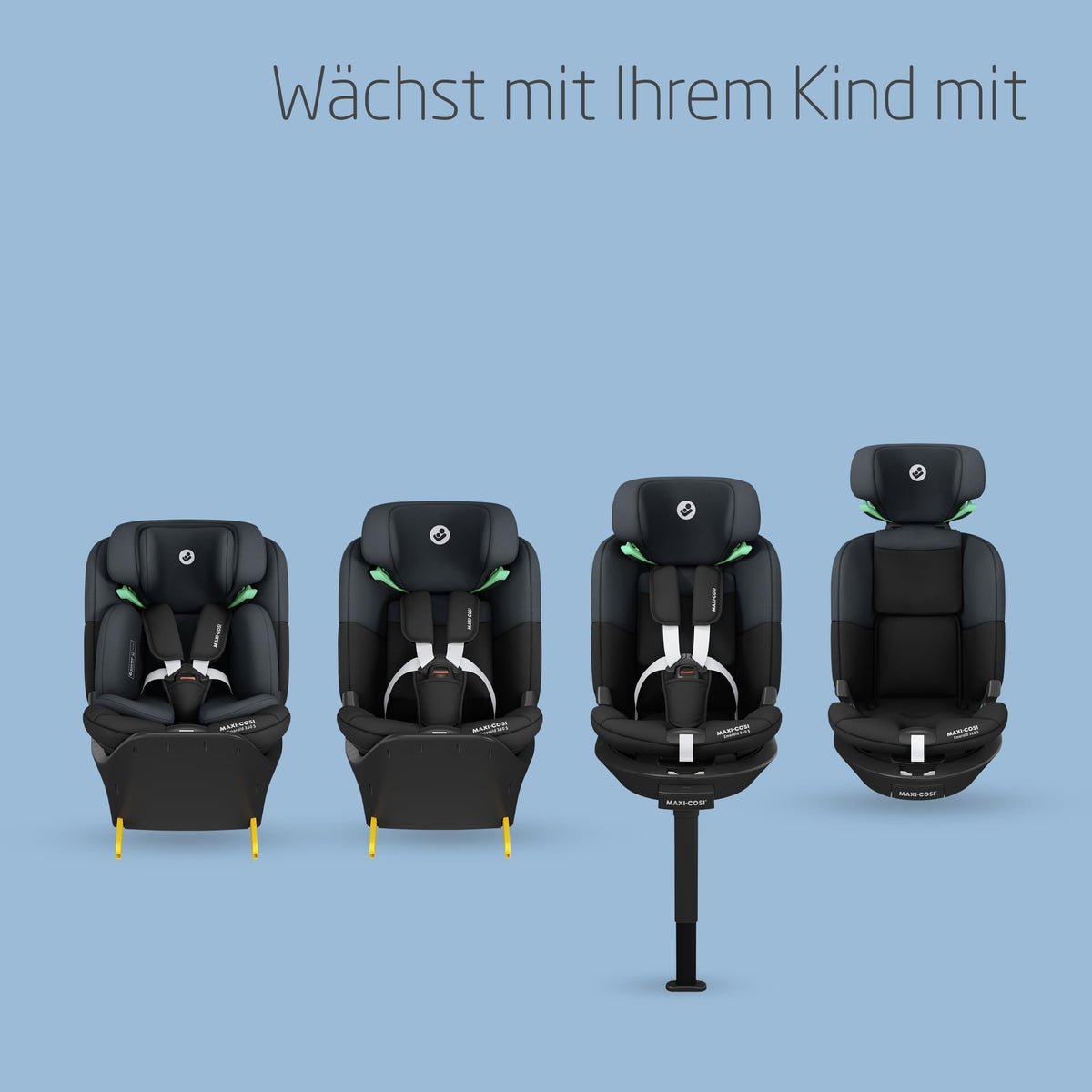 Emerald 360 S iSize Autositz 360 Grad drehbar 0 bis 12 Jahre 40 bis 150 cm 4 Liegepositionen G CELL Black