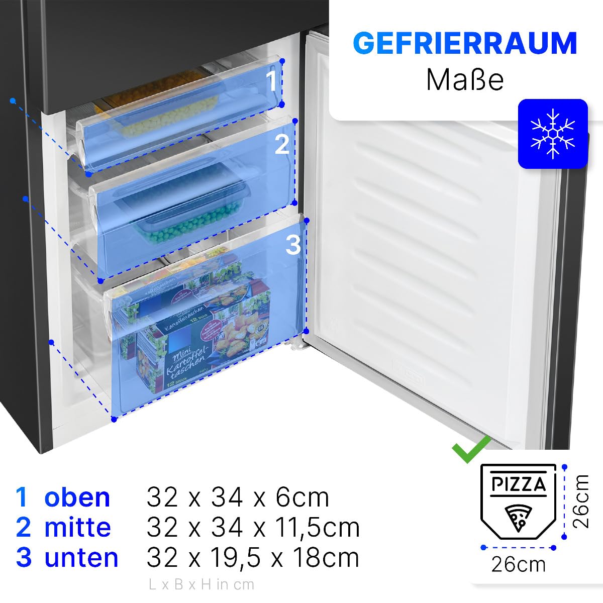Kühlgefrierkombination 143cm 175L Energieklasse E leise 39 dB Türanschlag wechselbar KG 320.2 six