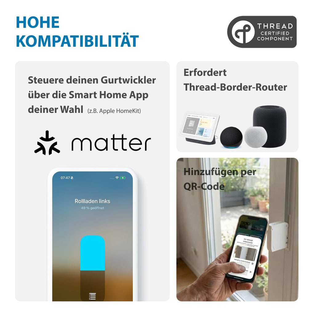 Universal Gurtwickler smart elektrischer Rollladen Gurtwickler für Rollläden mit smarter Steuerung für Zuhause