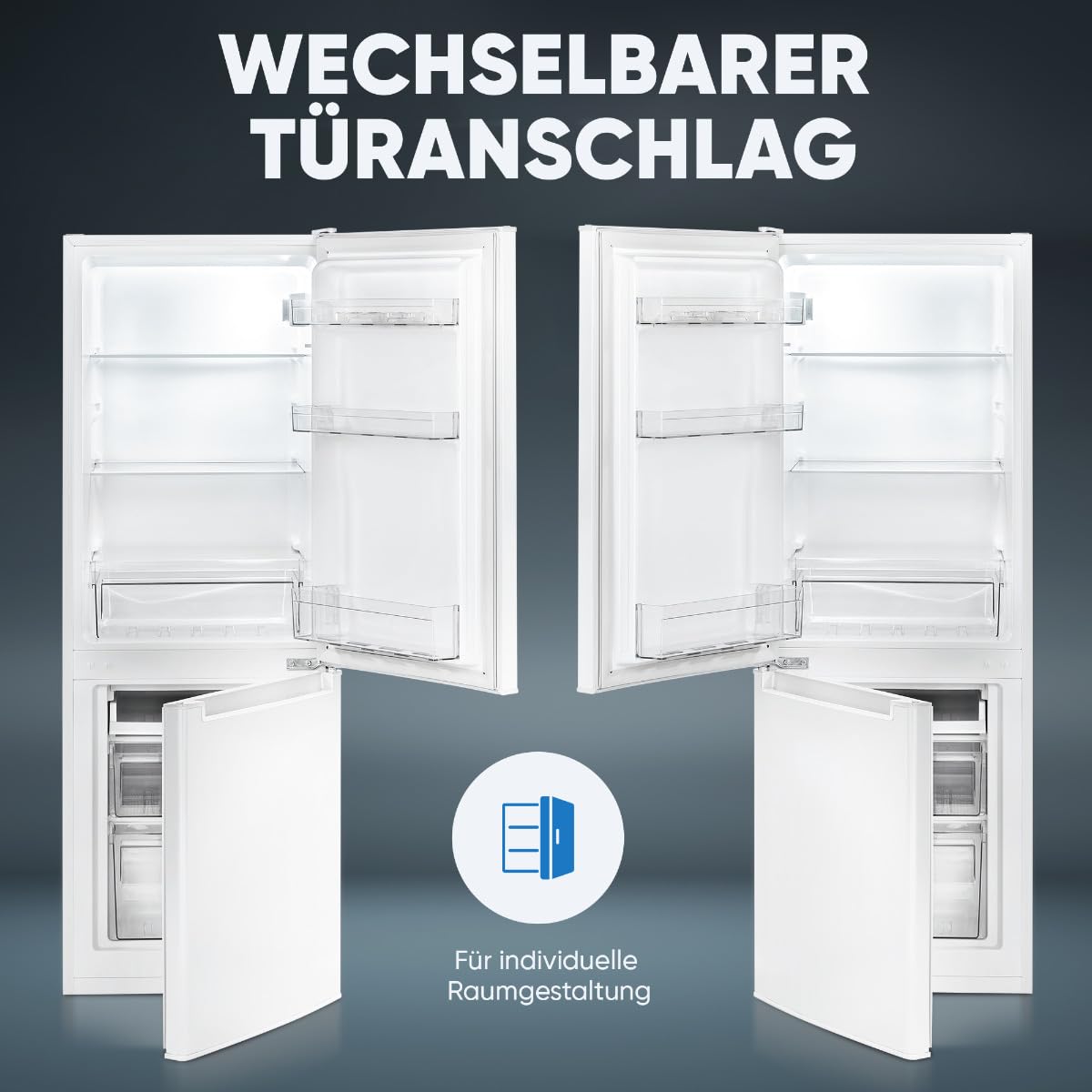 Kühlgefrierkombi 143cm Energieklasse C 173L 40 dB 3 Ablagen 2 Schubladen Türanschlag wechselbar KG 7359 weiß