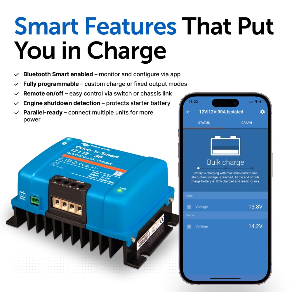 Orion Tr Smart DC DC Ladebooster 12V auf 12V 30A 360W isoliert Batterieladegerät Wandler für Wohnmobil