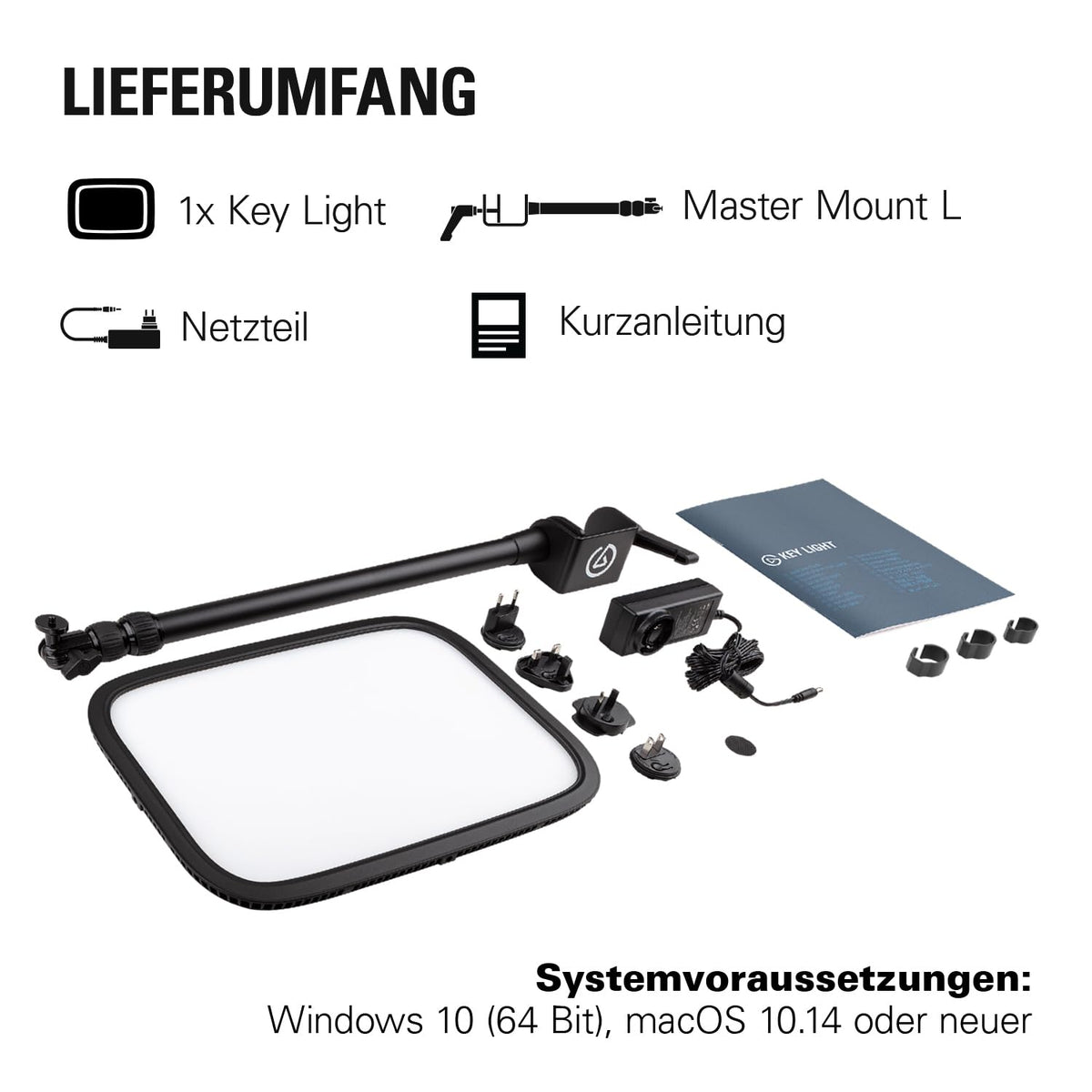 Key Light professionelle Studioleuchte 2800 Lumen LED Videoleuchte für Streaming Gaming