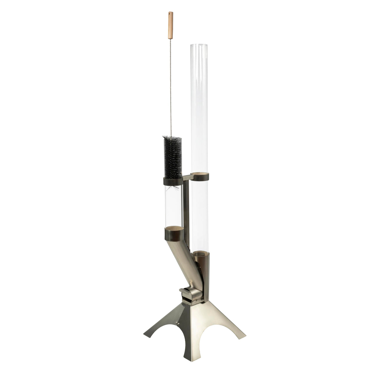 Feuersäule Outdoor mit Reinigungsbürste und Abdeckhaube Nachhaltige Pelletfackel für Gartenambiente