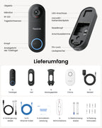 5MP Videotürklingel mit Chime 2,4 GHz und 5 GHz WLAN 180 Grad Ultraweitwinkel für den Hauseingang