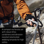 Klettersteig Komplettset Attac Evo Toxo 3.0 für sicheres Klettern mit Karabinern und Bandfalldämpfer