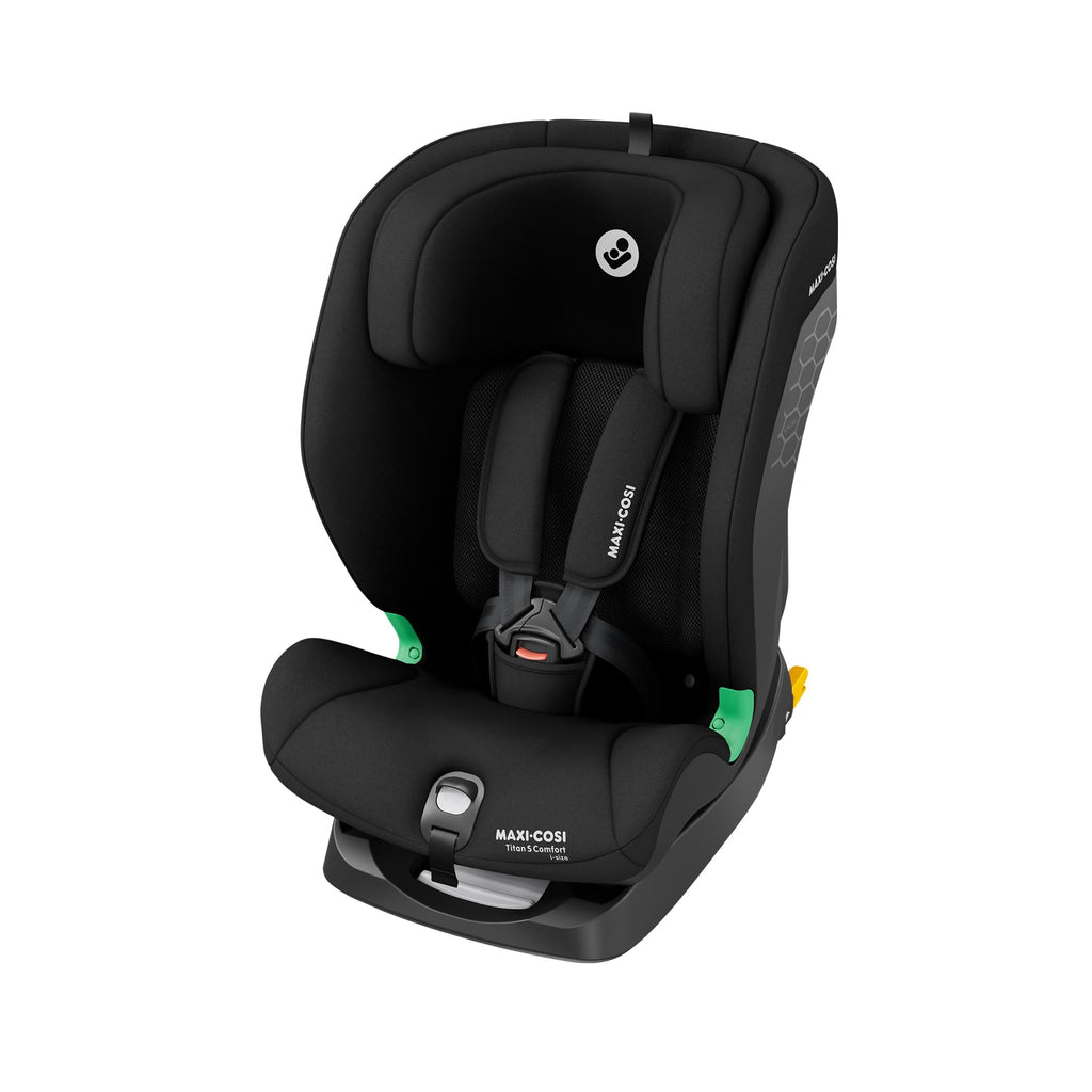Titan S Comfort iSize Kindersitz 76 bis 150 cm mitwachsend ISOFIX 15 Monate bis 12 Jahre 13 Kopfstützen Black