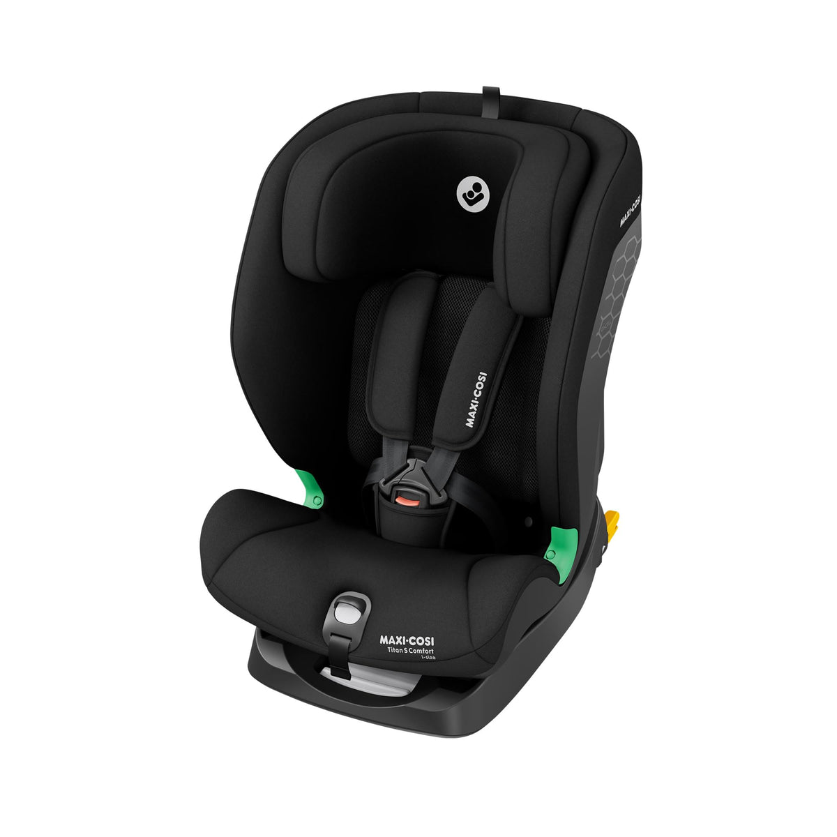 Titan S Comfort iSize Kindersitz 76 bis 150 cm mitwachsend ISOFIX 15 Monate bis 12 Jahre 13 Kopfstützen Black