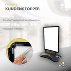 Kundenstopper Keitum Wind Line DIN A1 beidseitig für 2 Plakate wetterfest entspiegelte Schutzscheiben Schwarz