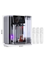 R9 Umkehrosmoseanlage Trinkwasser Heißwasserspender 7 Stufen RO Mineralien UV 3S Heizung 7 Temp TDS Monitor