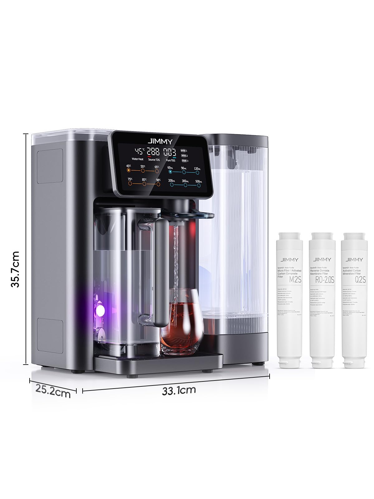 R9 Umkehrosmoseanlage Trinkwasser Heißwasserspender 7 Stufen RO Mineralien UV 3S Heizung 7 Temp TDS Monitor