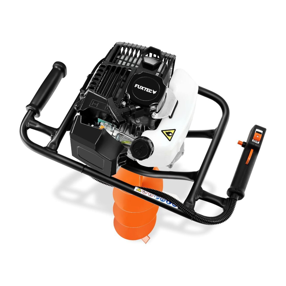 Erdlochbohrer FX-EB143ECO mit 2 Bohraufsätzen 42,7 cm³ 2 Takt Motor 100/150 mm Bohrer Fliehkraftkupplung