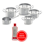 Original Profi Collection Edelstahl Kochtopfset 5 teilig mit Metall Deckel Induktion Gratis Edelstahlpflege